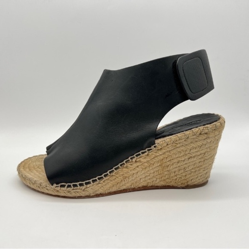 Celine Phoebe black leather espadrilles wedge sandals 11 - Picture 2 of 16